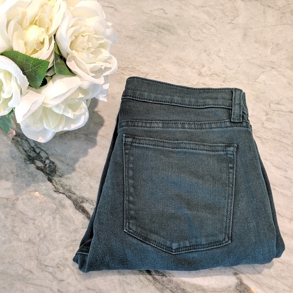 J. Crew Denim - J Crew Dark Green Moto Zipper Pocket Jeans